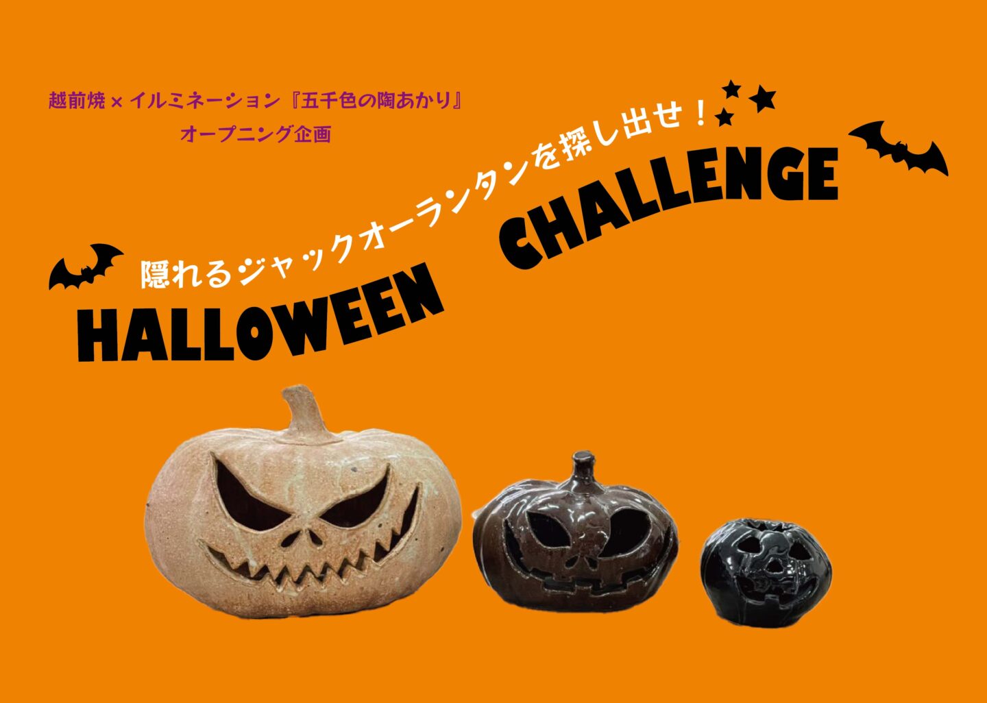 「越前焼×イルミネーション『五千色の陶あかり』オープニング企画「HALLOWEEN CHALLENGE」